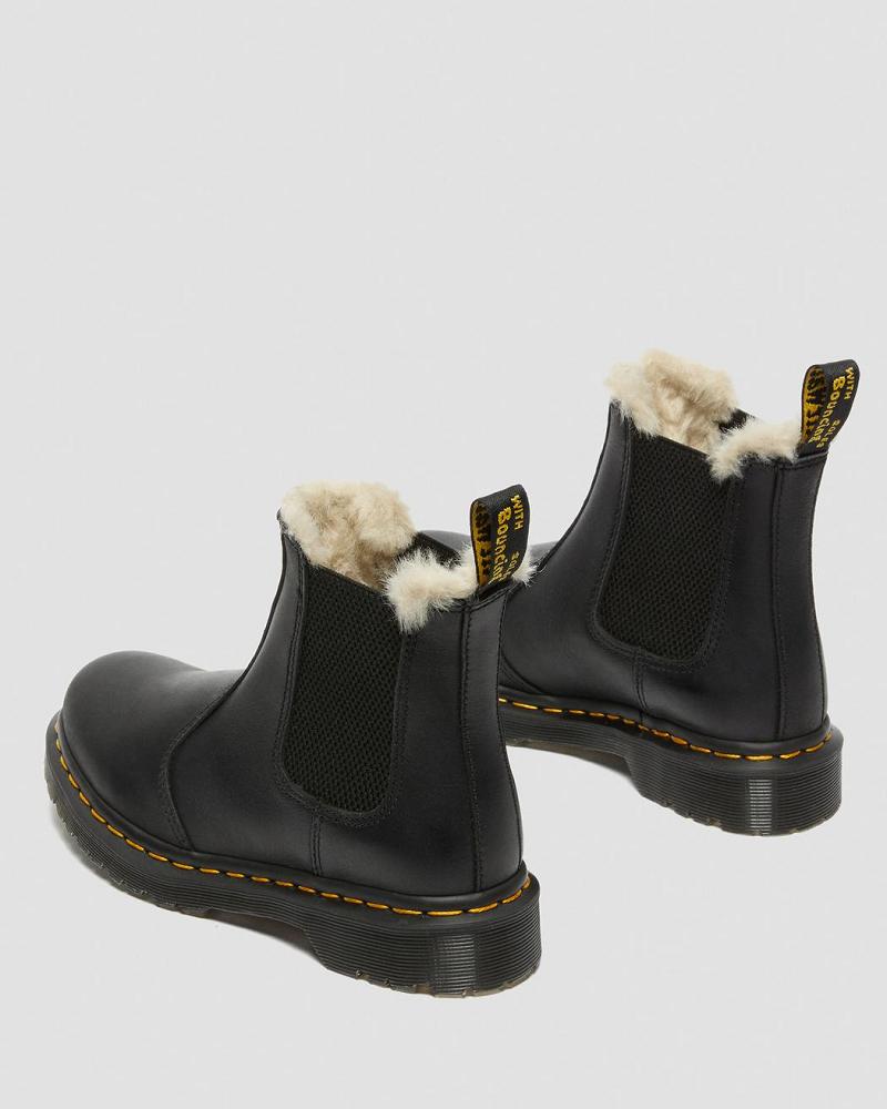 Dr Martens 2976 Faux Fur Gevoerde Enkellaars Dames Zwart | NL 80AHK